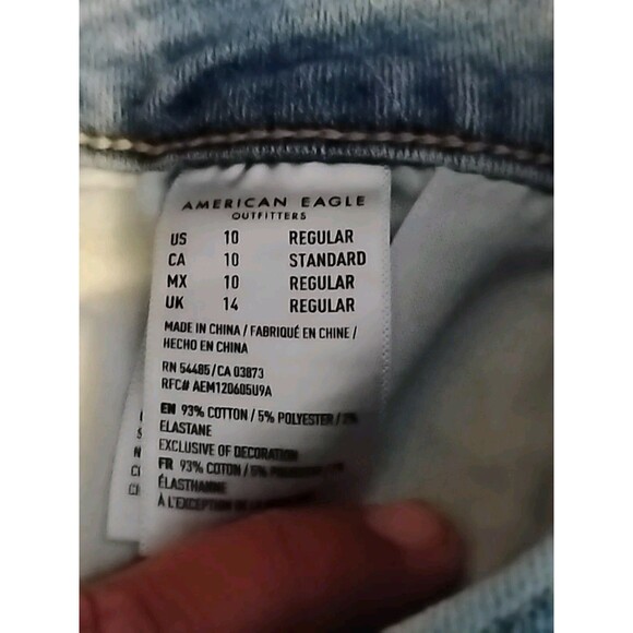 American Eagle Women's size 10 Full Button Front Stretch Denim Mini SKIRT - Picture 4 of 4